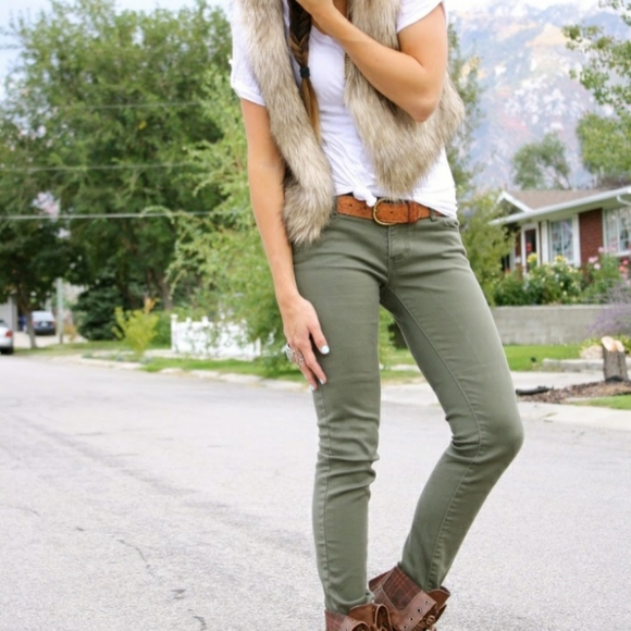 ● St John Bay | Olive Green Skinny Jean - Picture 1 of 5